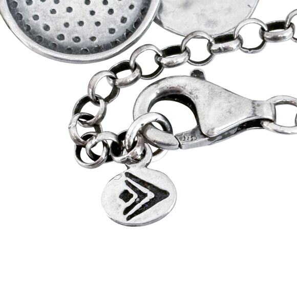 Silpada Mother of Pearl Charm Necklace | Vintage Sterling Silver 925 | 17"-19.5" - Picture 3 of 7